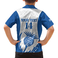 Scotland Rugby 2025 Custom Family Matching Off The Shoulder Long Sleeve Dress and Hawaiian Shirt Come On Thistle