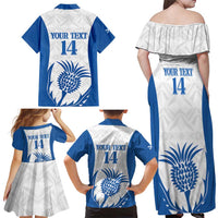 Scotland Rugby 2025 Custom Family Matching Off Shoulder Maxi Dress and Hawaiian Shirt Come On Thistle