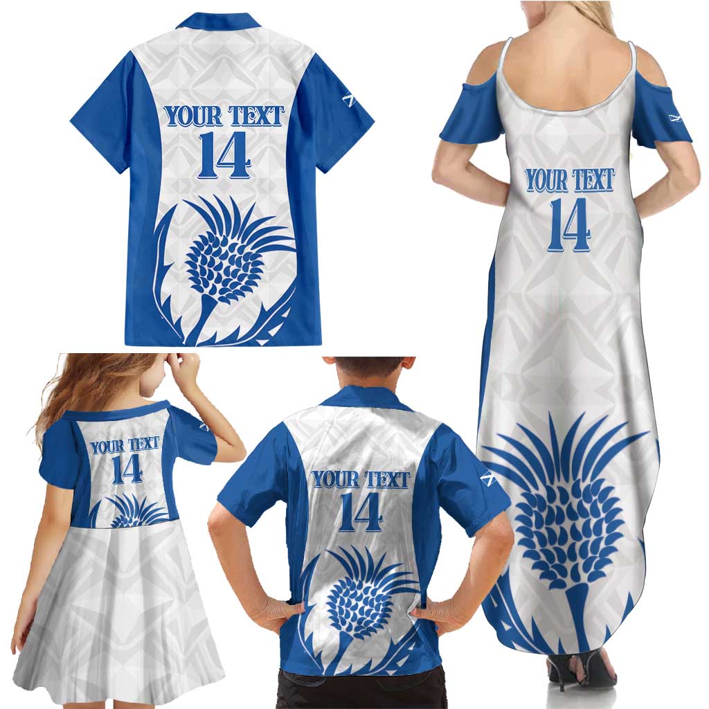 Scotland Rugby 2025 Custom Family Matching Summer Maxi Dress and Hawaiian Shirt Come On Thistle