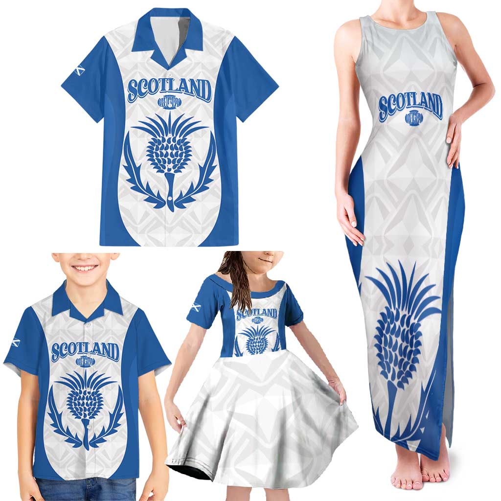 Scotland Rugby 2025 Custom Family Matching Tank Maxi Dress and Hawaiian Shirt Come On Thistle