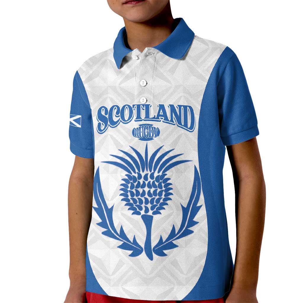 Scotland Rugby 2025 Custom Kid Polo Shirt Come On Thistle
