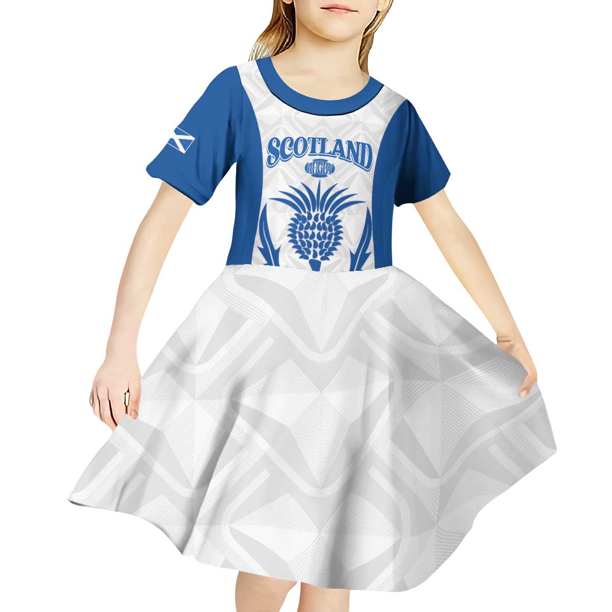 Scotland Rugby 2025 Custom Kid Short Sleeve Dress Come On Thistle