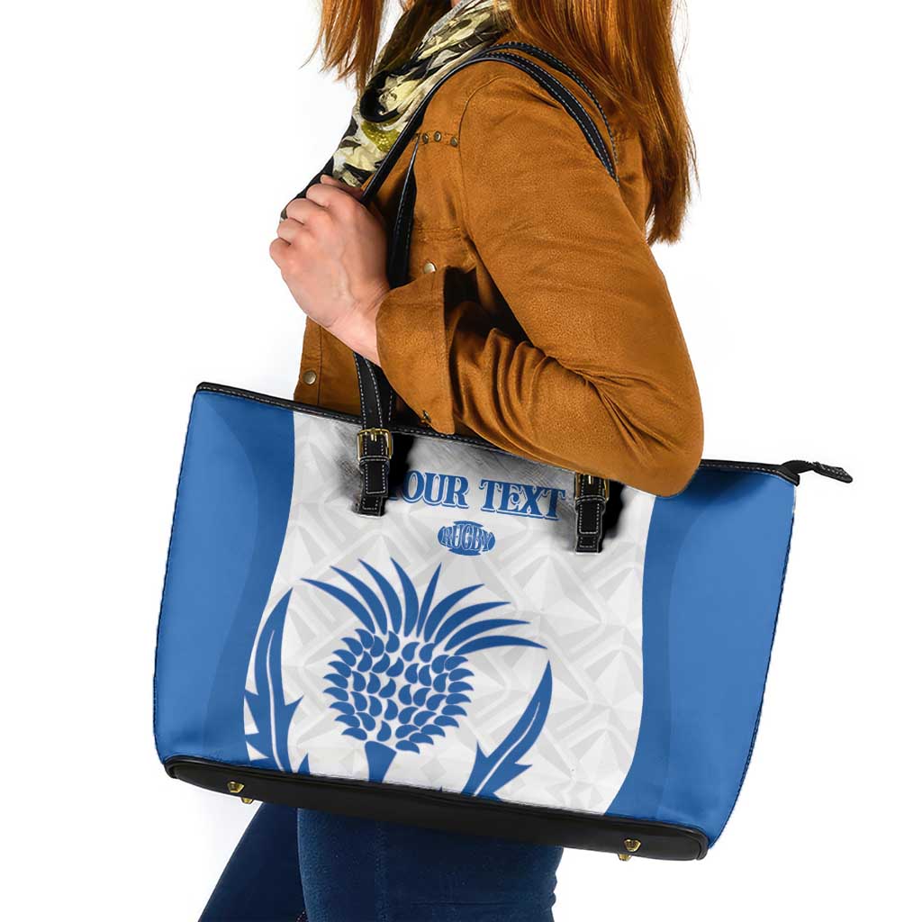 Scotland Rugby 2025 Custom Leather Tote Bag Come On Thistle
