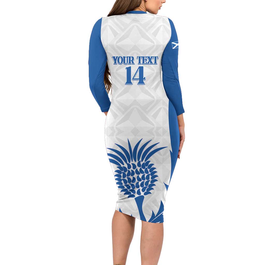 Scotland Rugby 2025 Custom Long Sleeve Bodycon Dress Come On Thistle