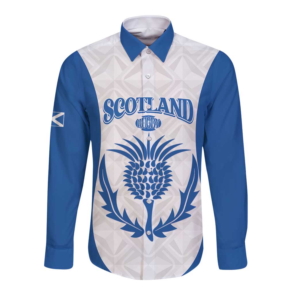 Scotland Rugby 2025 Custom Long Sleeve Button Shirt Come On Thistle