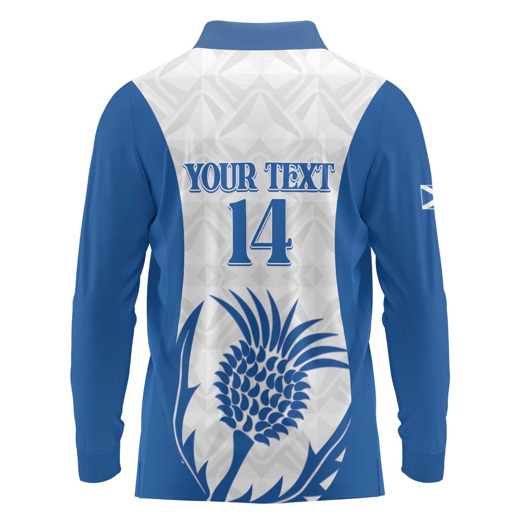 Scotland Rugby 2025 Custom Long Sleeve Polo Shirt Come On Thistle