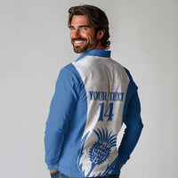 Scotland Rugby 2025 Custom Long Sleeve Polo Shirt Come On Thistle