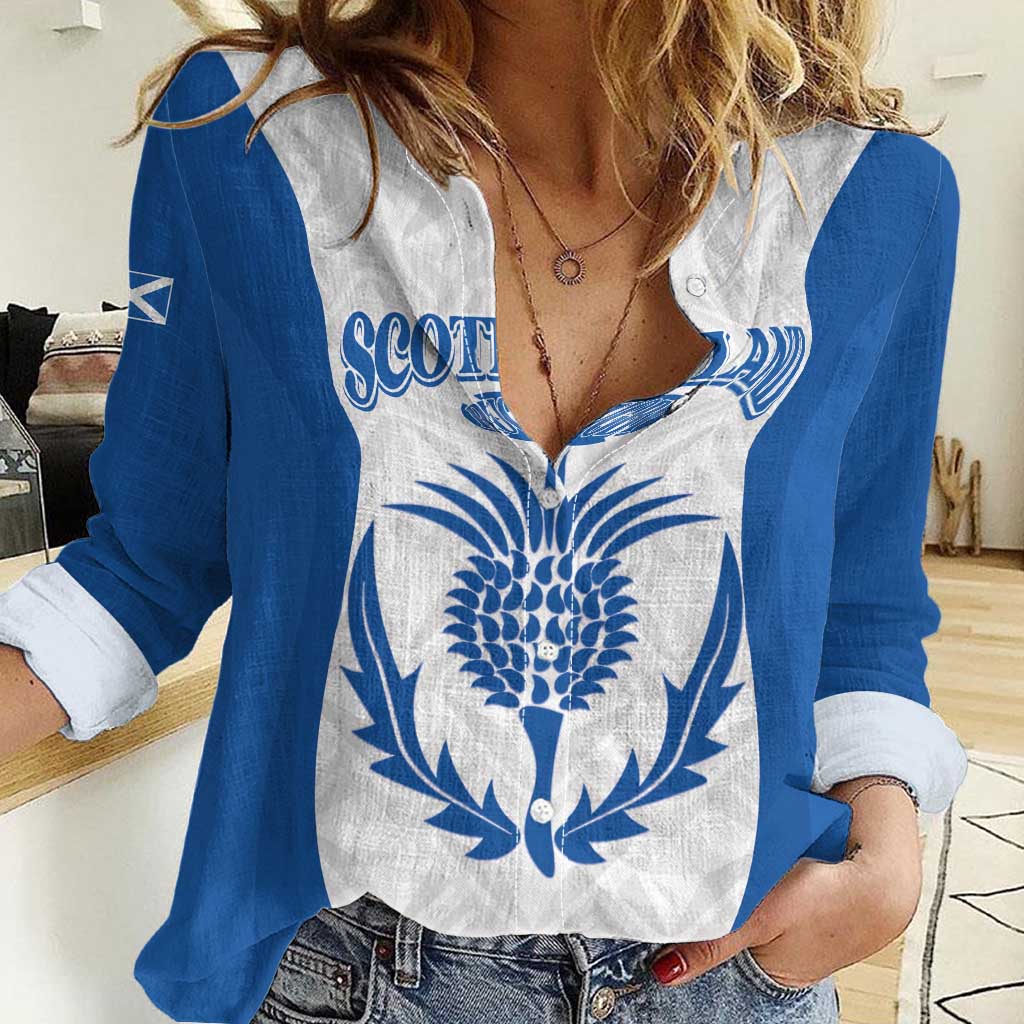 Scotland Rugby 2025 Custom Women Casual Shirt Come On Thistle