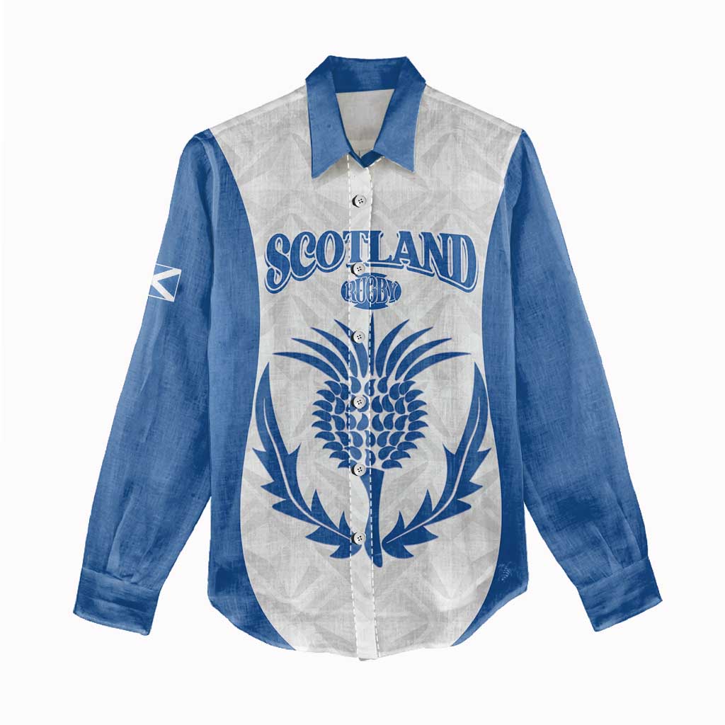 Scotland Rugby 2025 Custom Women Casual Shirt Come On Thistle