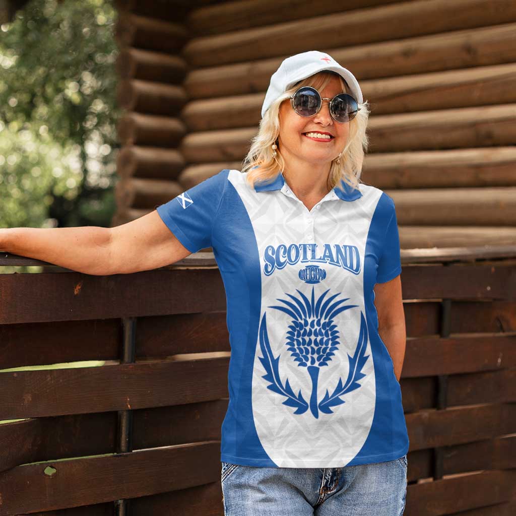Scotland Rugby 2025 Custom Women Polo Shirt Come On Thistle