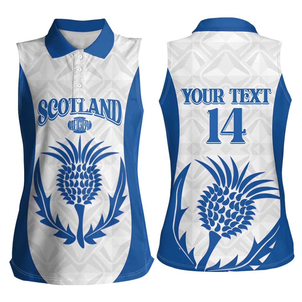 Scotland Rugby 2025 Custom Women Sleeveless Polo Shirt Come On Thistle