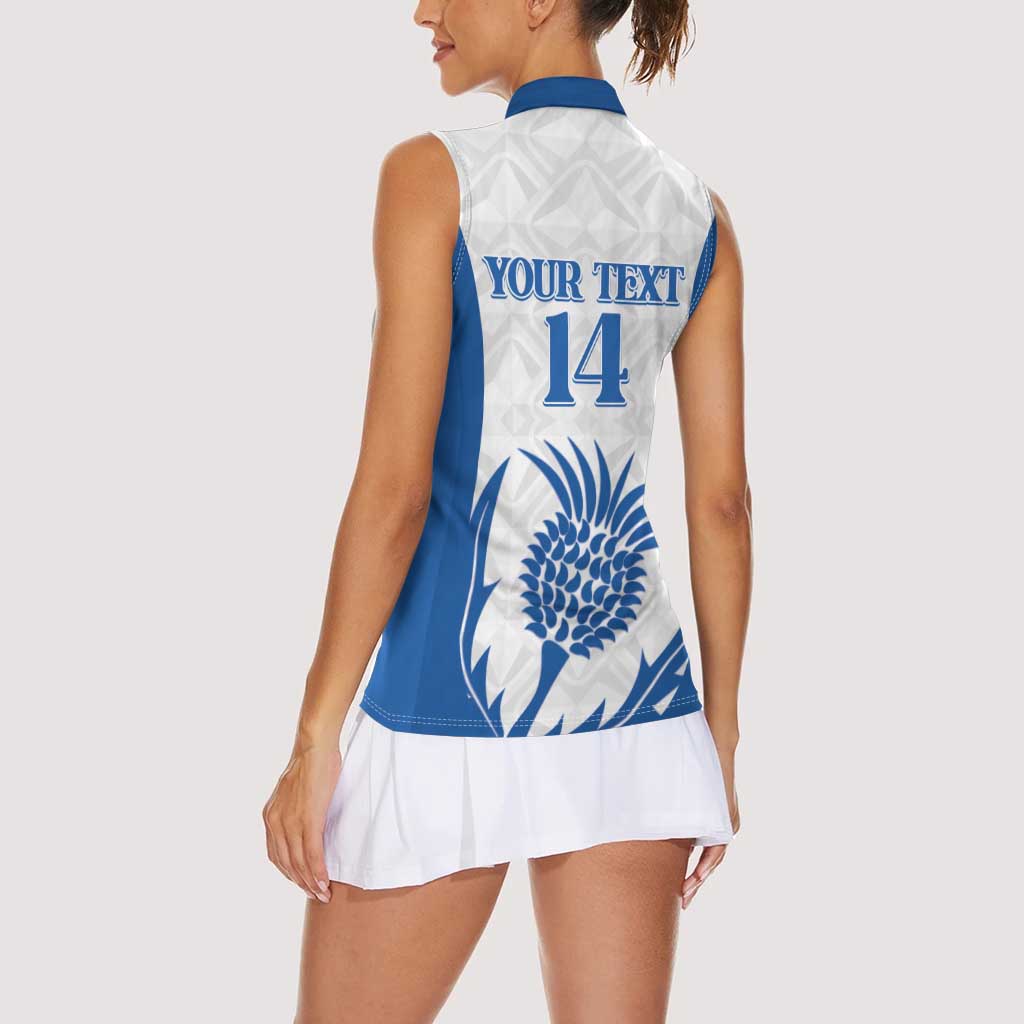 Scotland Rugby 2025 Custom Women Sleeveless Polo Shirt Come On Thistle