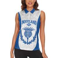 Scotland Rugby 2025 Custom Women Sleeveless Polo Shirt Come On Thistle