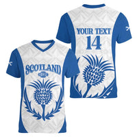 Scotland Rugby 2025 Custom Women V-Neck T-Shirt Come On Thistle