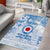 Custom Japan Football Area Rug Go Samurai Blue Sakura Tokyo Style