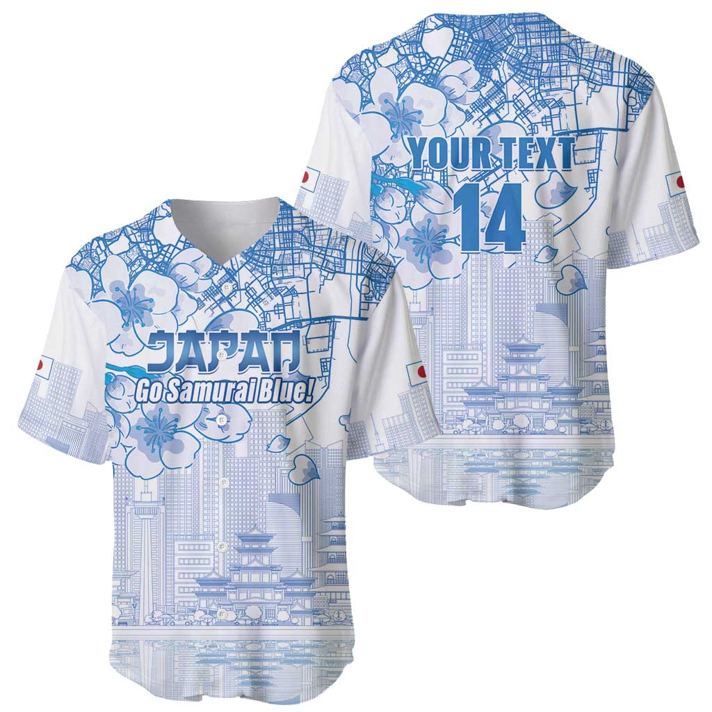 Custom Japan Football Baseball Jersey Go Samurai Blue Sakura Tokyo Style