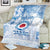 Custom Japan Football Blanket Go Samurai Blue Sakura Tokyo Style