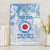 Custom Japan Football Canvas Wall Art Go Samurai Blue Sakura Tokyo Style