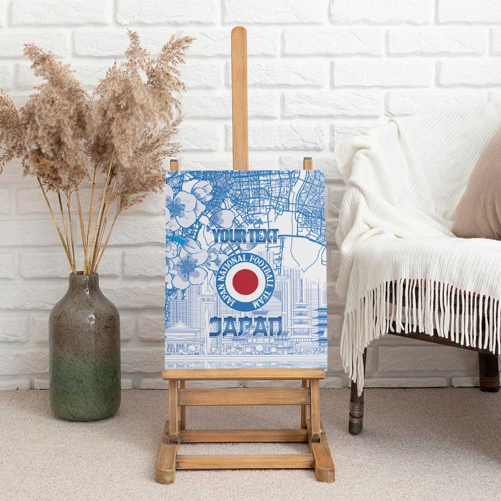 Custom Japan Football Canvas Wall Art Go Samurai Blue Sakura Tokyo Style