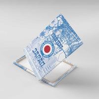 Custom Japan Football Canvas Wall Art Go Samurai Blue Sakura Tokyo Style