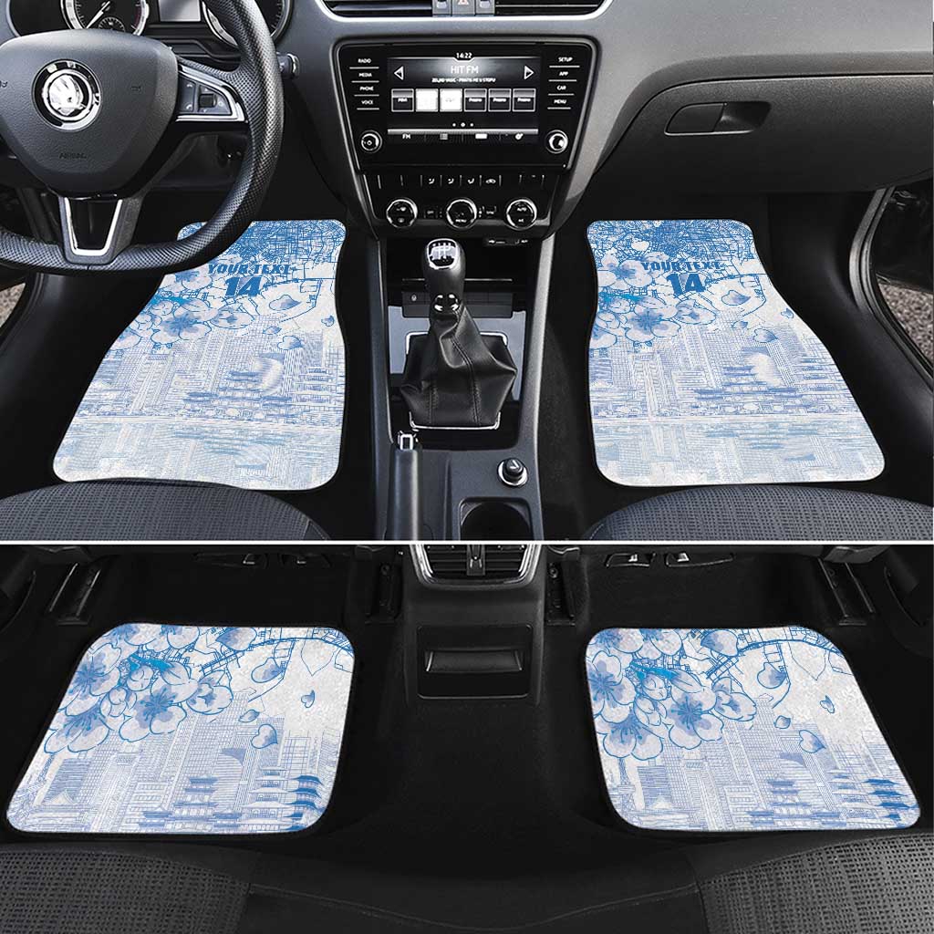Custom Japan Football Car Mats Go Samurai Blue Sakura Tokyo Style