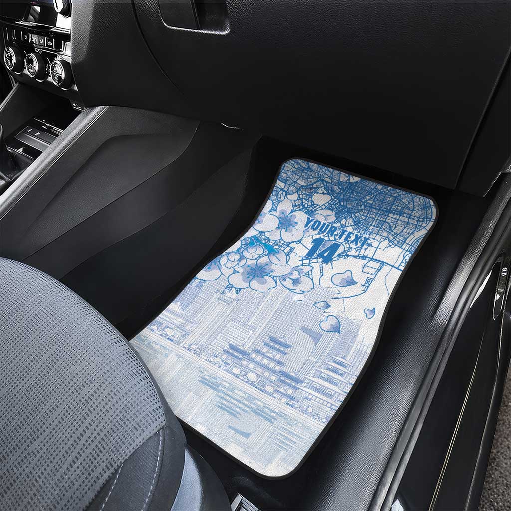Custom Japan Football Car Mats Go Samurai Blue Sakura Tokyo Style