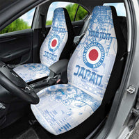 Custom Japan Football Car Seat Cover Go Samurai Blue Sakura Tokyo Style