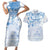 Custom Japan Football Couples Matching Short Sleeve Bodycon Dress and Hawaiian Shirt Go Samurai Blue Sakura Tokyo Style