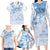 Custom Japan Football Family Matching Long Sleeve Bodycon Dress and Hawaiian Shirt Go Samurai Blue Sakura Tokyo Style