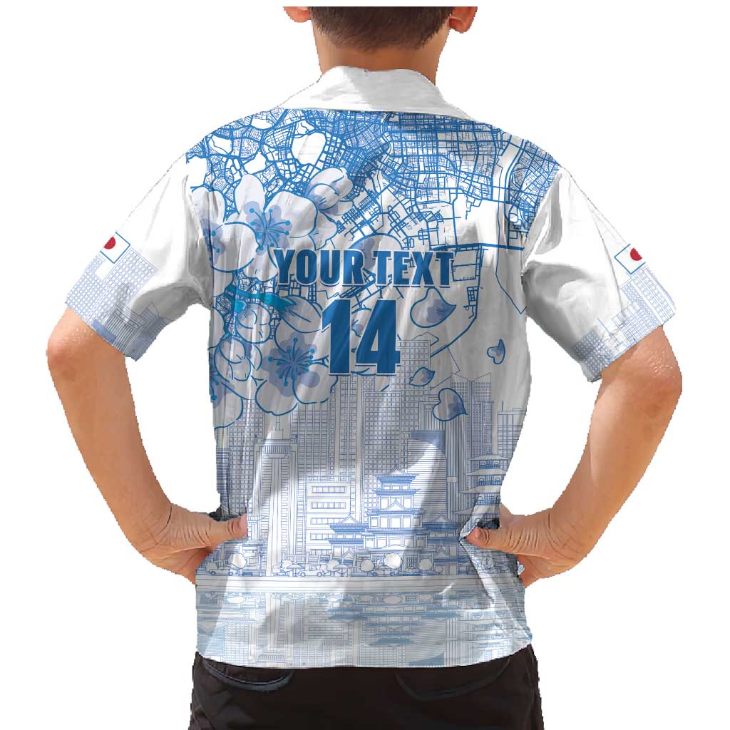 Custom Japan Football Family Matching Mermaid Dress and Hawaiian Shirt Go Samurai Blue Sakura Tokyo Style
