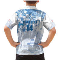 Custom Japan Football Family Matching Mermaid Dress and Hawaiian Shirt Go Samurai Blue Sakura Tokyo Style