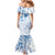Custom Japan Football Family Matching Mermaid Dress and Hawaiian Shirt Go Samurai Blue Sakura Tokyo Style