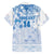 Custom Japan Football Family Matching Off The Shoulder Long Sleeve Dress and Hawaiian Shirt Go Samurai Blue Sakura Tokyo Style