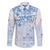 Custom Japan Football Family Matching Off The Shoulder Long Sleeve Dress and Hawaiian Shirt Go Samurai Blue Sakura Tokyo Style