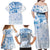 Custom Japan Football Family Matching Off Shoulder Maxi Dress and Hawaiian Shirt Go Samurai Blue Sakura Tokyo Style