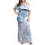 Custom Japan Football Family Matching Off Shoulder Maxi Dress and Hawaiian Shirt Go Samurai Blue Sakura Tokyo Style