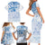 Custom Japan Football Family Matching Short Sleeve Bodycon Dress and Hawaiian Shirt Go Samurai Blue Sakura Tokyo Style