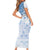 Custom Japan Football Family Matching Short Sleeve Bodycon Dress and Hawaiian Shirt Go Samurai Blue Sakura Tokyo Style