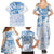 Custom Japan Football Family Matching Summer Maxi Dress and Hawaiian Shirt Go Samurai Blue Sakura Tokyo Style