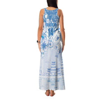 Custom Japan Football Family Matching Tank Maxi Dress and Hawaiian Shirt Go Samurai Blue Sakura Tokyo Style