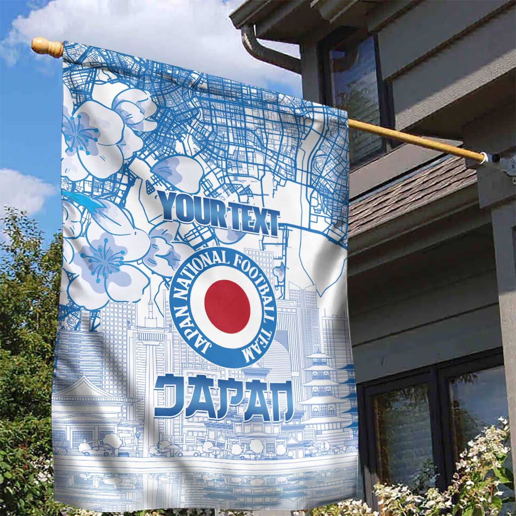 Custom Japan Football Garden Flag Go Samurai Blue Sakura Tokyo Style
