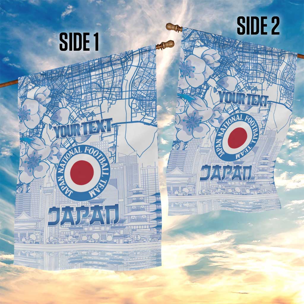 Custom Japan Football Garden Flag Go Samurai Blue Sakura Tokyo Style