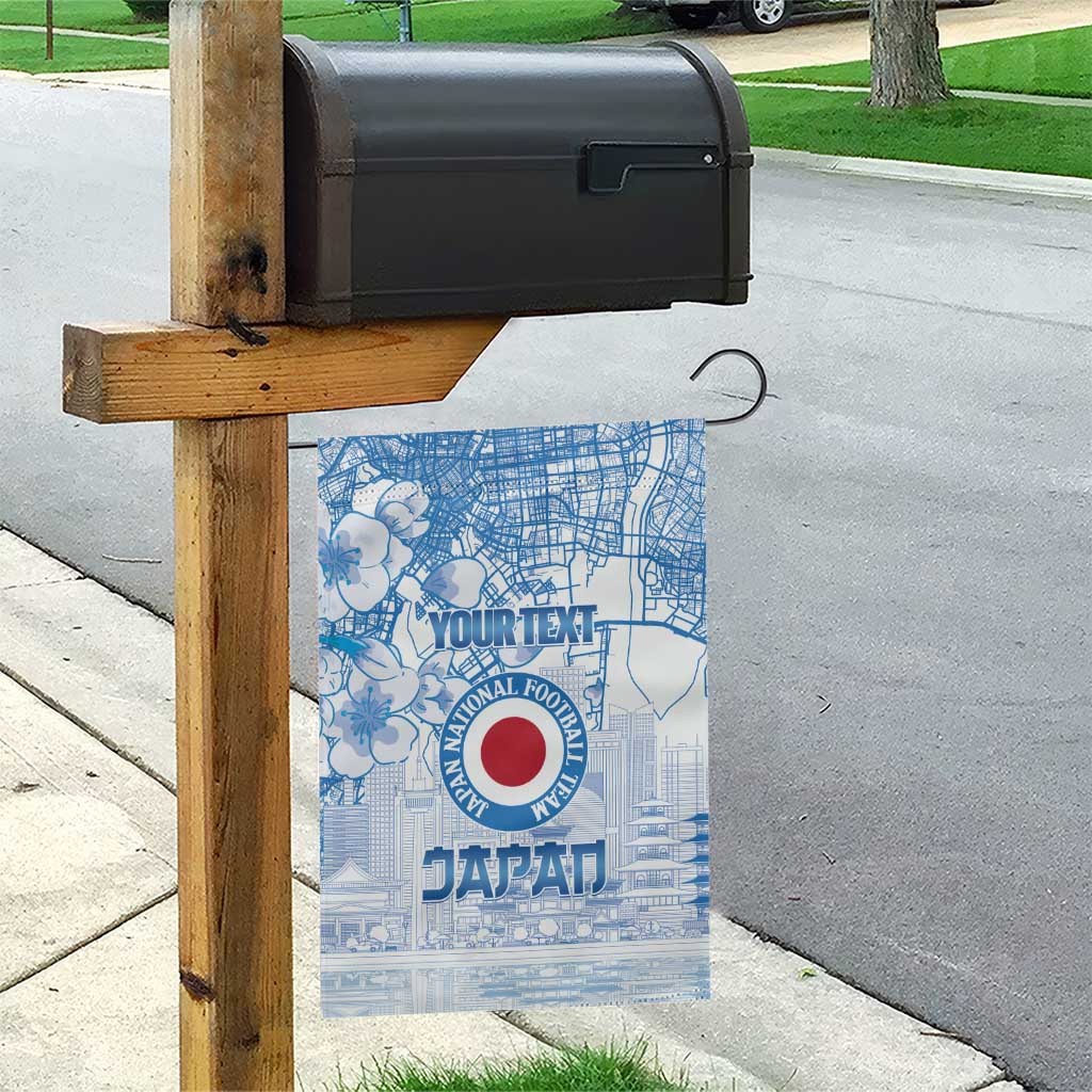 Custom Japan Football Garden Flag Go Samurai Blue Sakura Tokyo Style