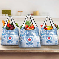 Custom Japan Football Grocery Bag Go Samurai Blue Sakura Tokyo Style