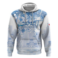 Custom Japan Football Hoodie Go Samurai Blue Sakura Tokyo Style