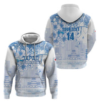 Custom Japan Football Hoodie Go Samurai Blue Sakura Tokyo Style