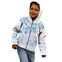 Custom Japan Football Kid Hoodie Go Samurai Blue Sakura Tokyo Style