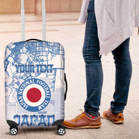 Custom Japan Football Luggage Cover Go Samurai Blue Sakura Tokyo Style