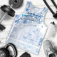 Custom Japan Football Men Tank Top Go Samurai Blue Sakura Tokyo Style