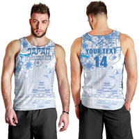 Custom Japan Football Men Tank Top Go Samurai Blue Sakura Tokyo Style